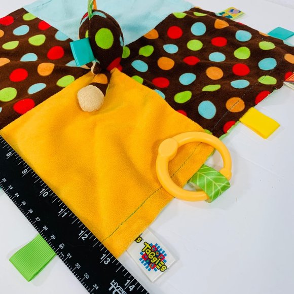 Mary Meyer Monkey Lovey Taggies Dazzle Dots Security Blanket Satin Lined 13.5" - Picture 12 of 12